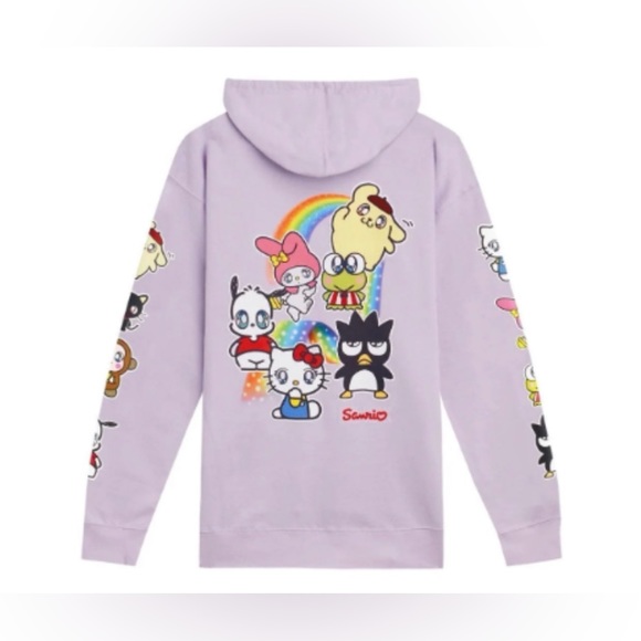 Dim Mak x Sanrio Tops - Dim Mak x Sanrio - “Rainbow Hoodie” in Lavender Size Medium